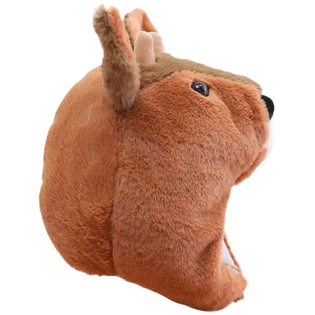 Photo Prop Roe Deer Shape Headwear Brown Plush and Pp Cotton Material Suitable for Holidays 1Pcs