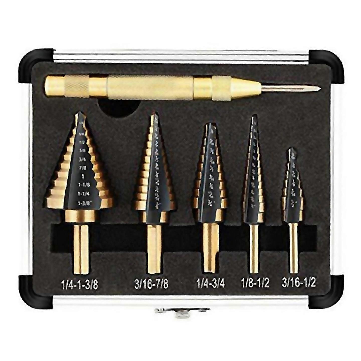 For 6pcs Integrated Stepped Drill Set Multifunctional Stepped Drilling