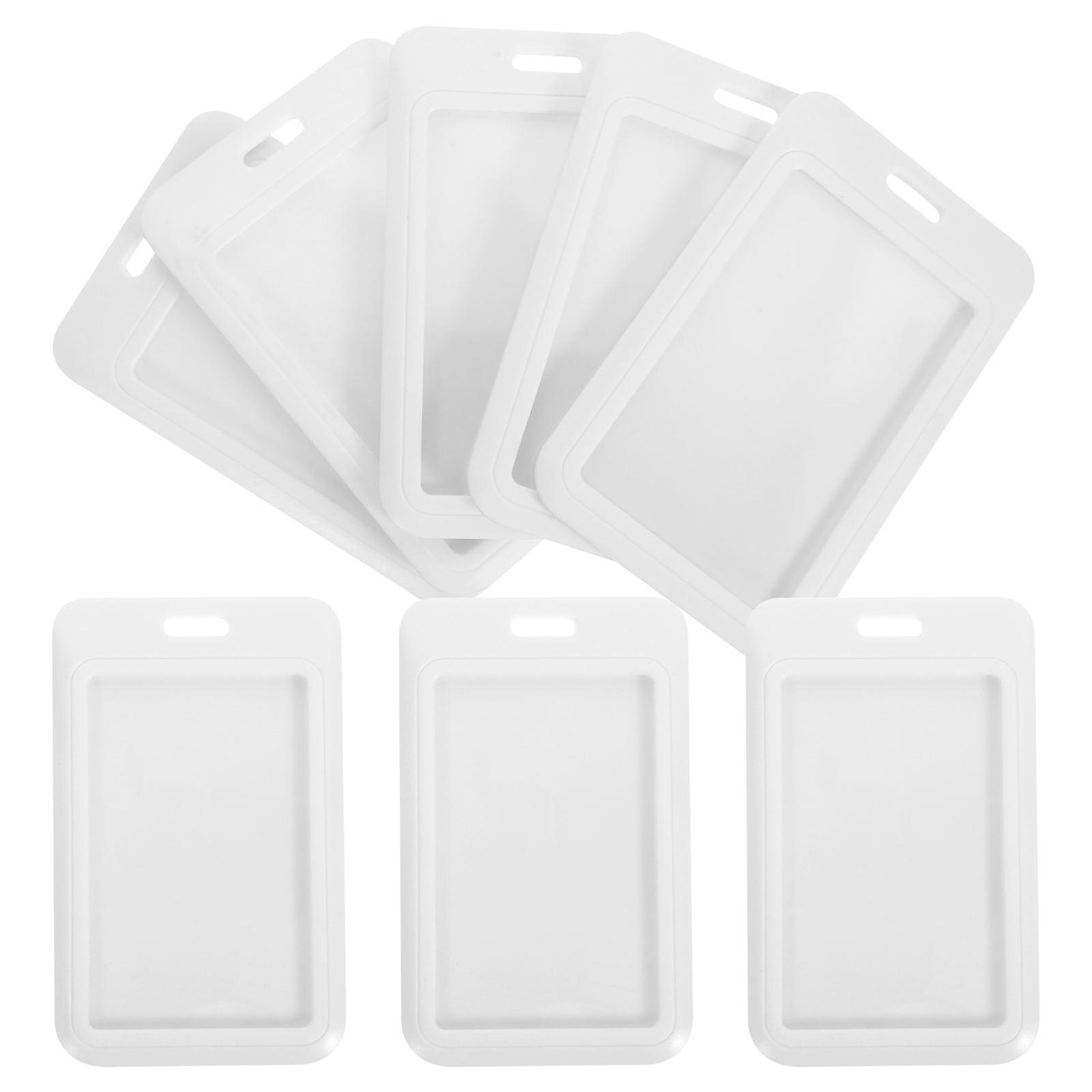Id Card Sleeve Reusable Name Badge Holder Secure Protection For Badges Rectangular Shape 8Pcs