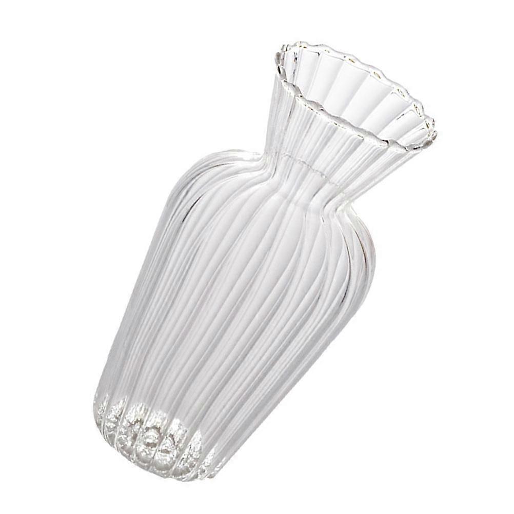 Striped Glass Vase Flower Implement for Decor 1Pcs Dining Table Vase