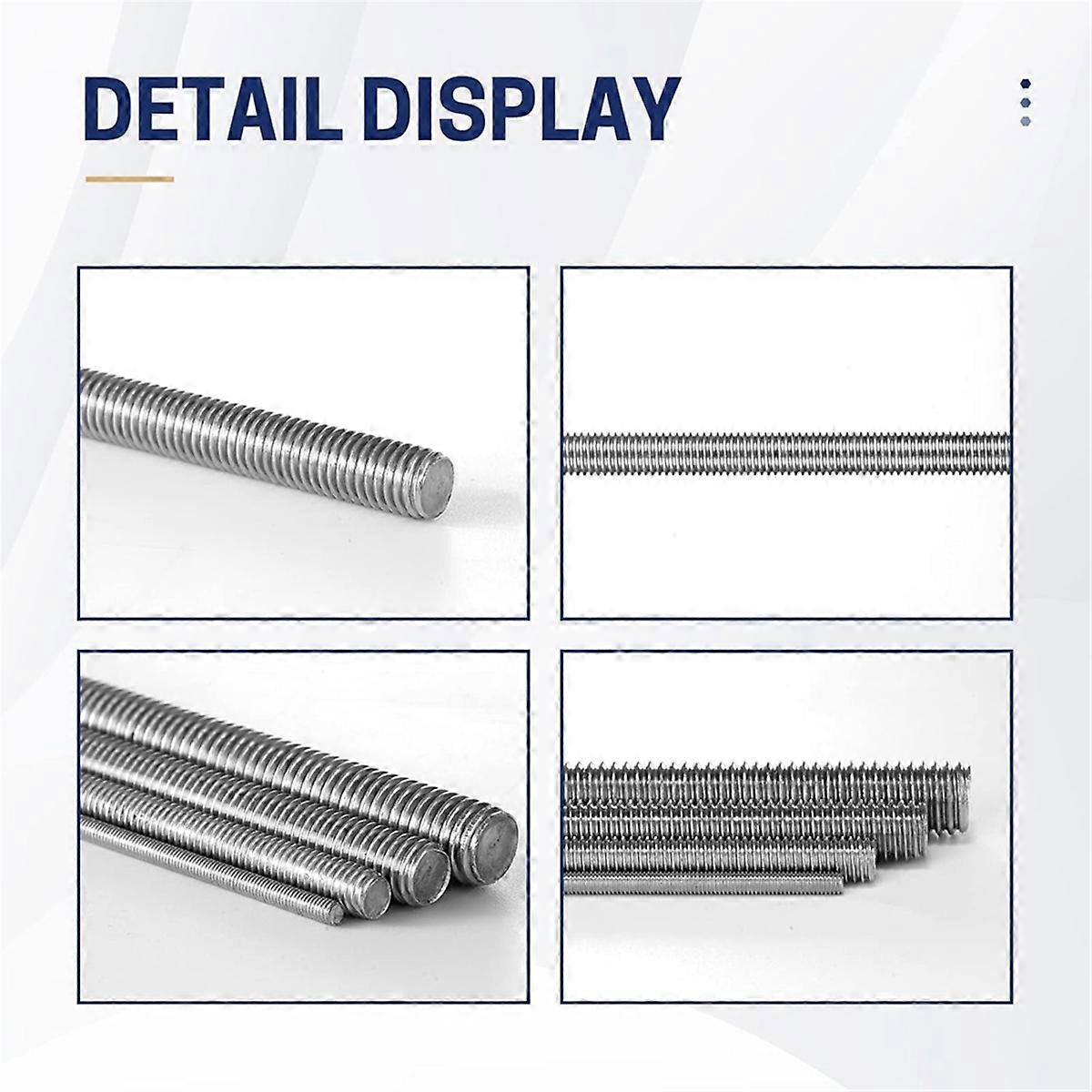 8/32Inch Threaded Rods and Hex Nuts, 12Inch Fully Rod Threaded
