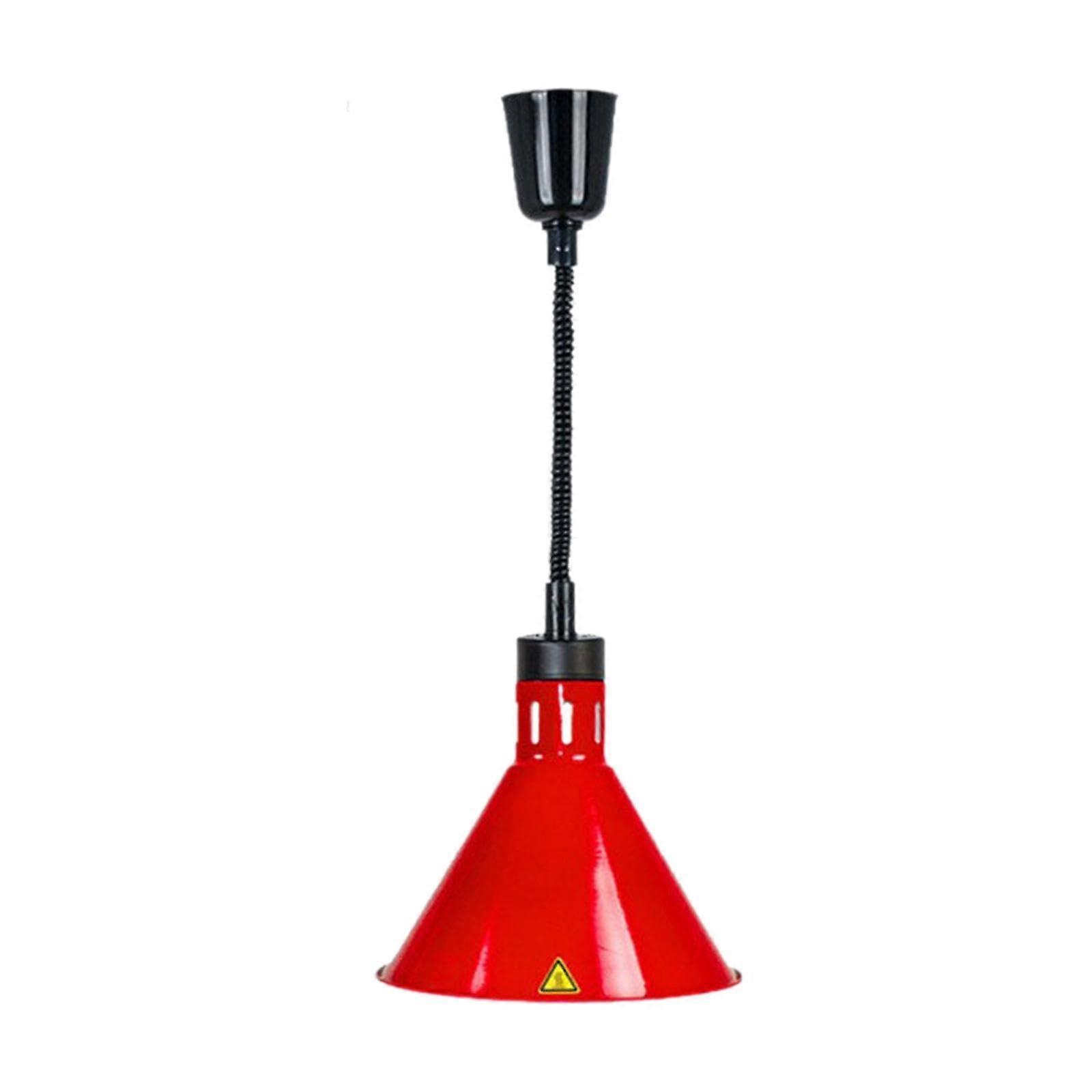 275W E27 Hanging Retractable Heat Lamp for Buffet, Adjustable Food Warmer, Red Color, No Bulb Included