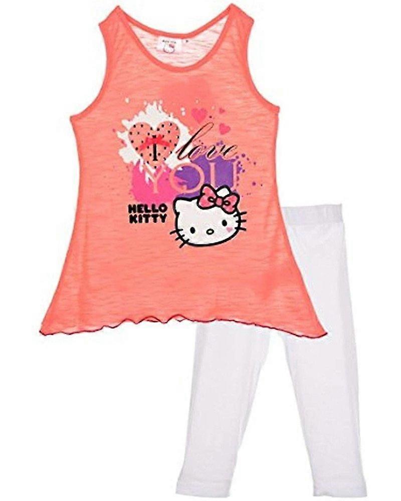 Dívky Ahoj Kitty nespí tričko/Top a 3/4 nastavení Legů