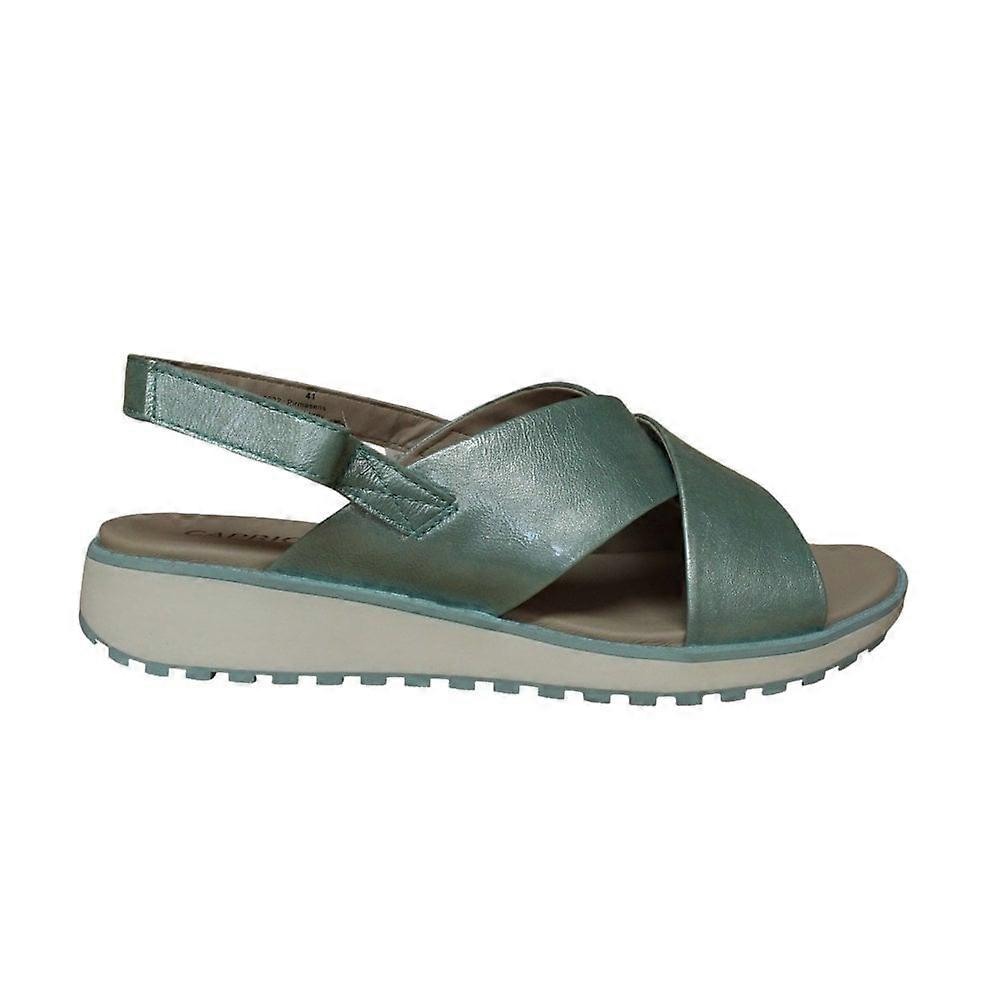 Caprice 28703 42 835 绿松石色 Naplak 漆皮女士腕表 |女士露跟凉鞋