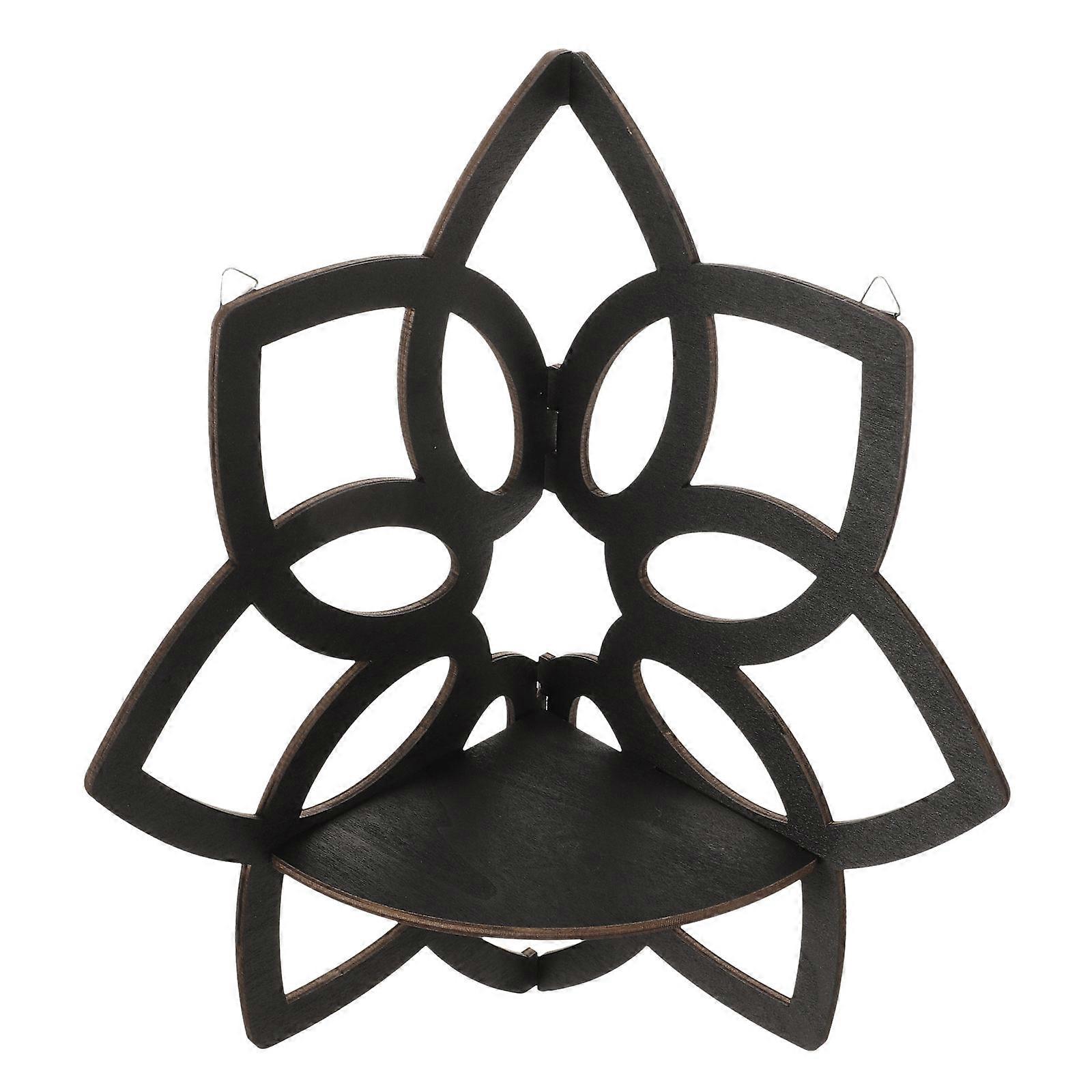 Storage Shelf 5Pcs Mandala Wall Mounted Rack For Bedrooms Utilizing Durable Wood