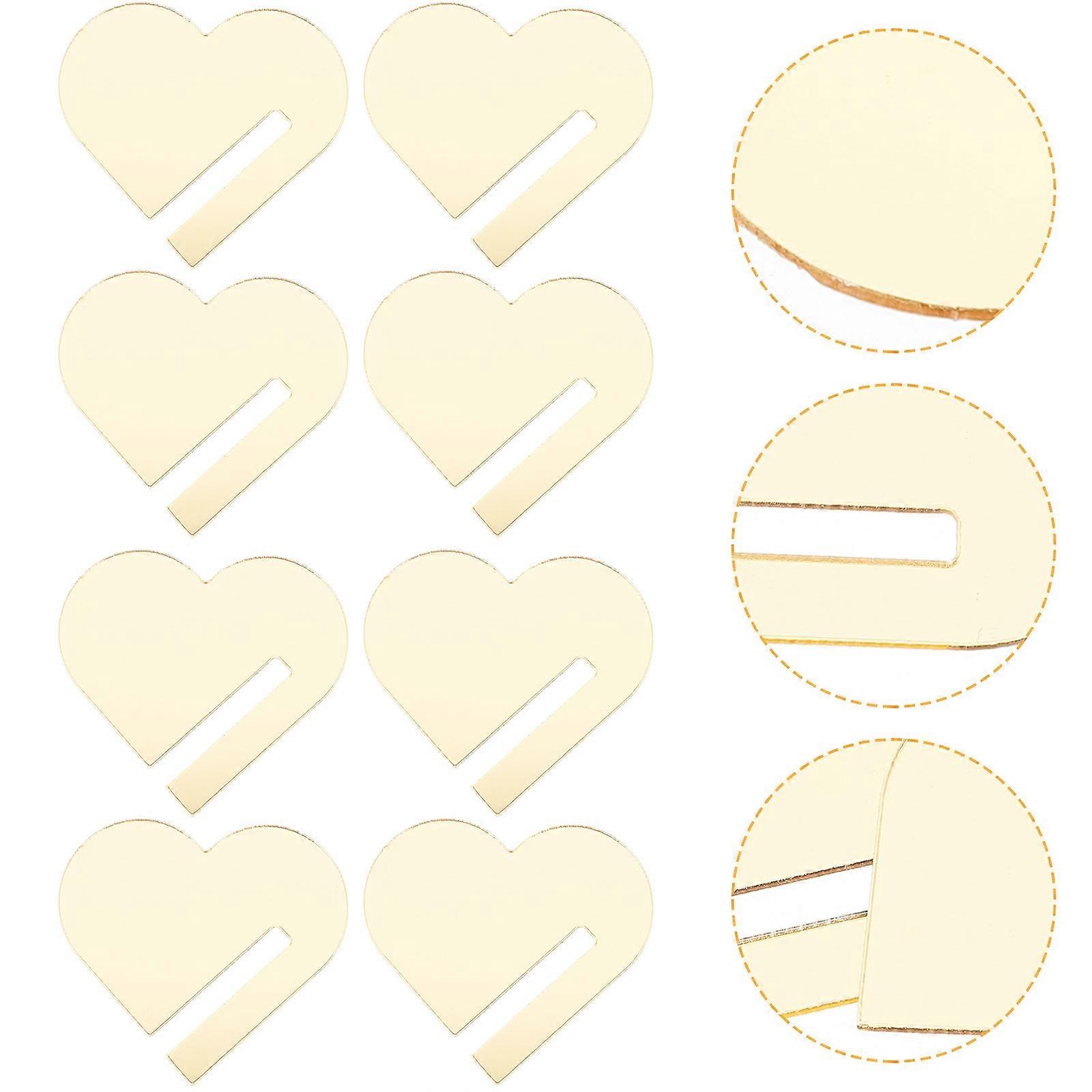 Heart Shaped Acrylic Wine Markers 60 Pcs For Glasses And Cups Golden Easy To Install Reusable Tags