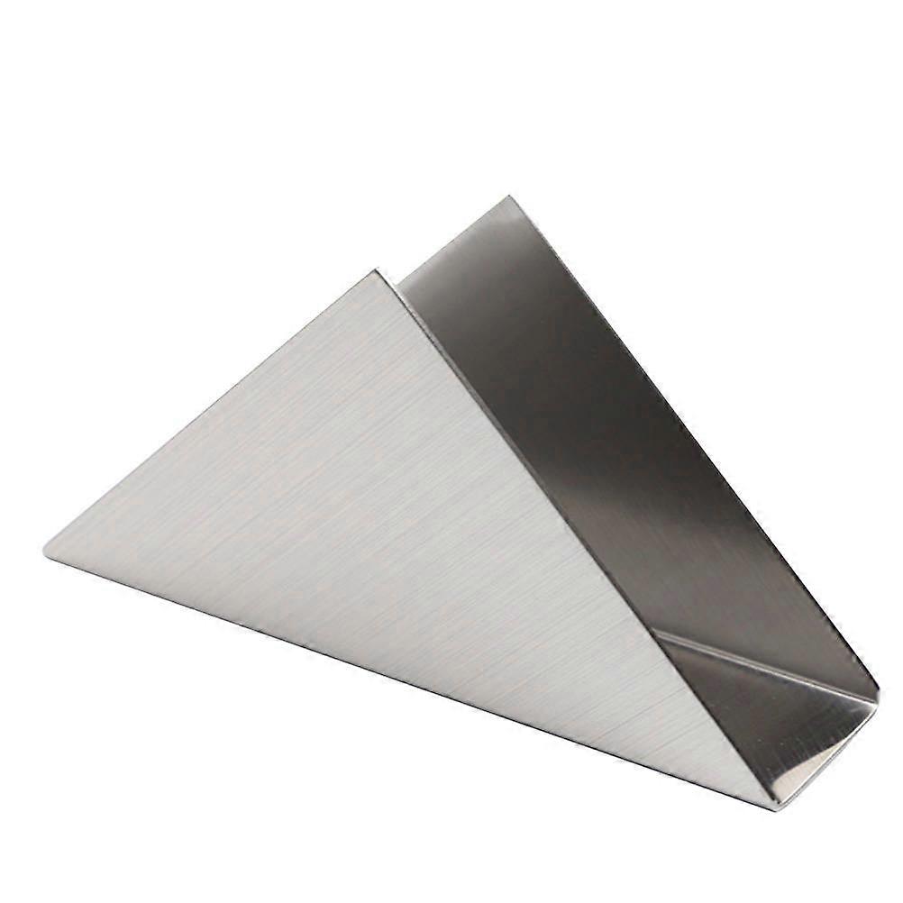 Triangle Tissue Rack Desktop Napkin Holder for Storage Use 3Pcs Silver Stand