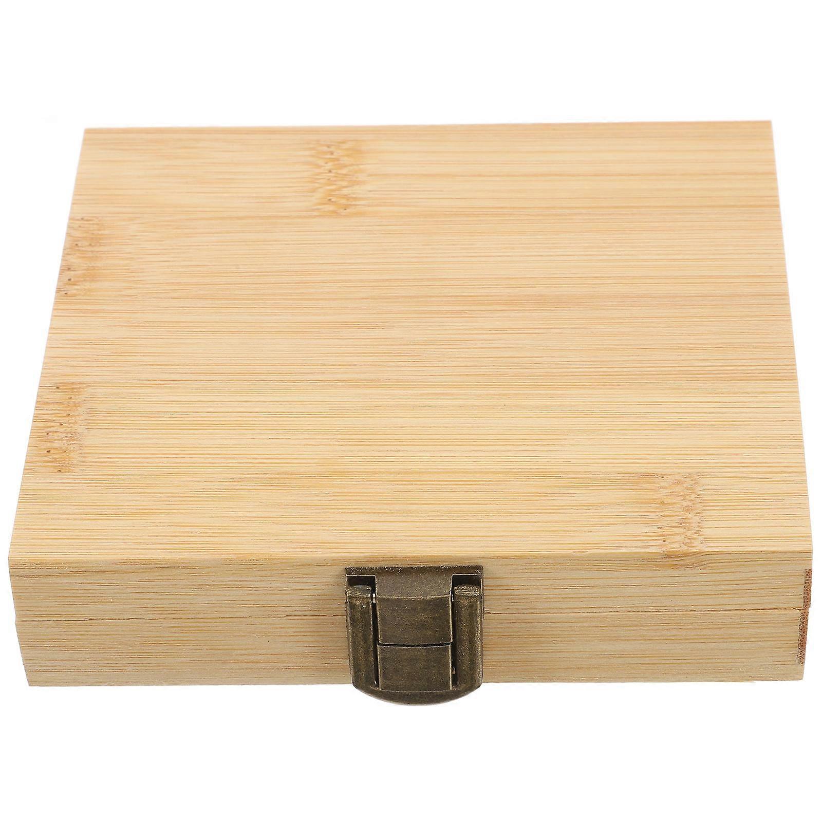 Bamboo Watercolor Storage Box For Art Enthusiasts Students And Adults Brown Compact Size 4.52X3.93X1.18IN 1Set