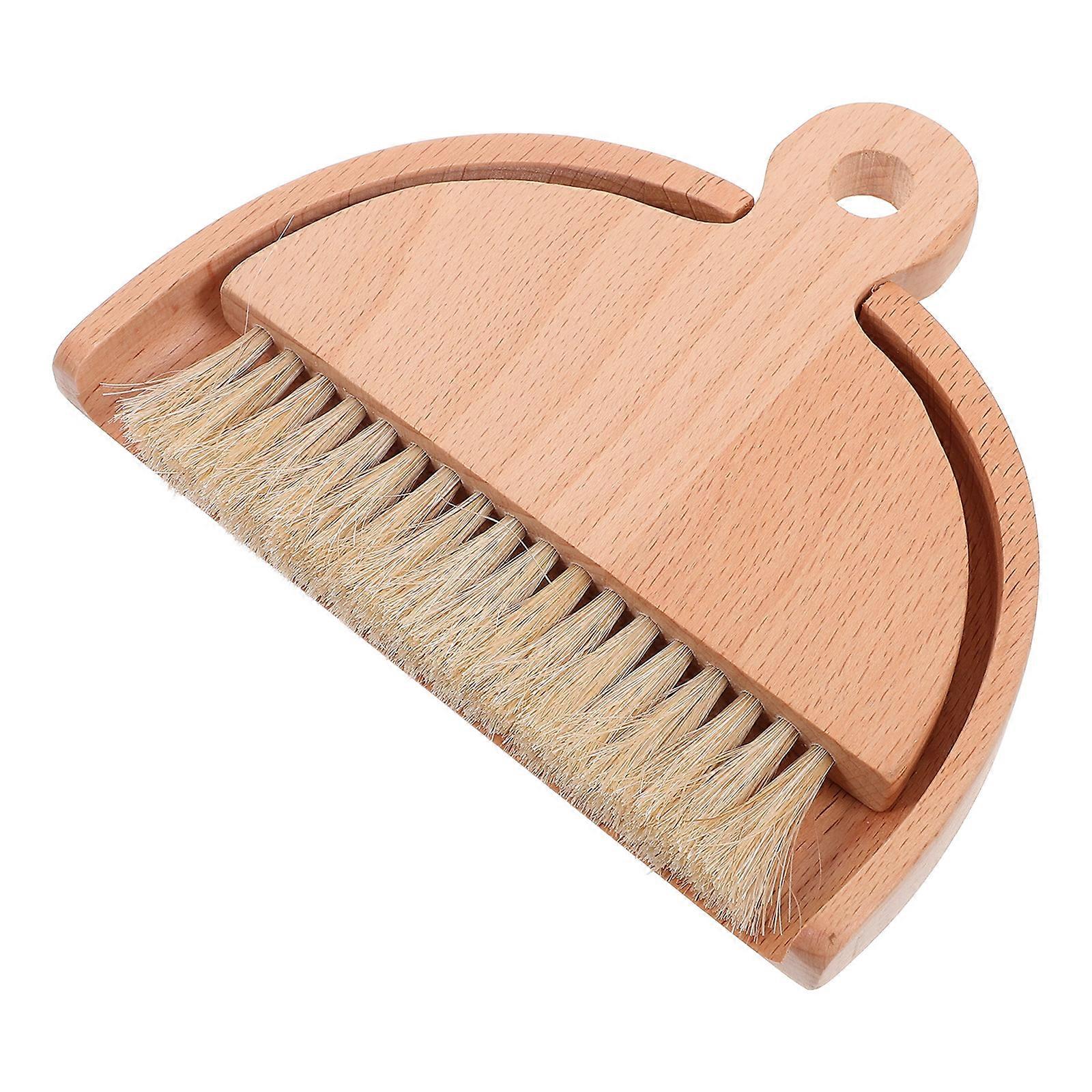 Portable Dustpan Set Perfect For Office Cleaning And Pet Care With Wood Material And Rectangular Shape 3-Pcs