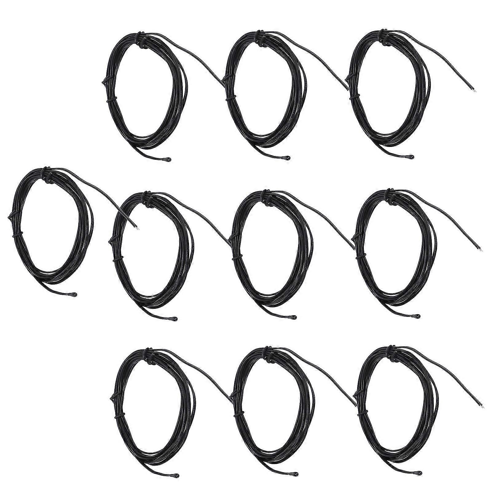 10Pcs NTC Thermistor Temperature Sensor Probe Drop Shaped Tip Epoxy Resin Connector 2meter10K B3950