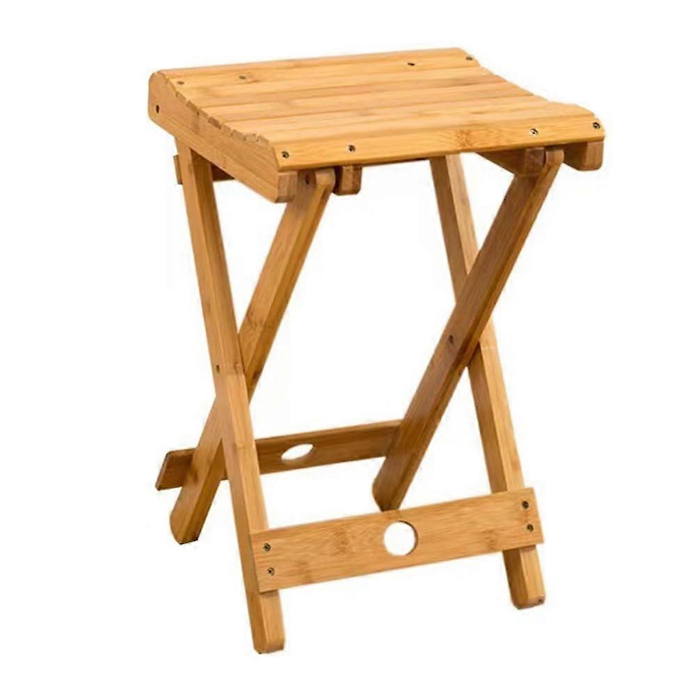 Folding Stool Solid Bamboo Portable Outdoor Fishing Chair Small Bench Easy Install