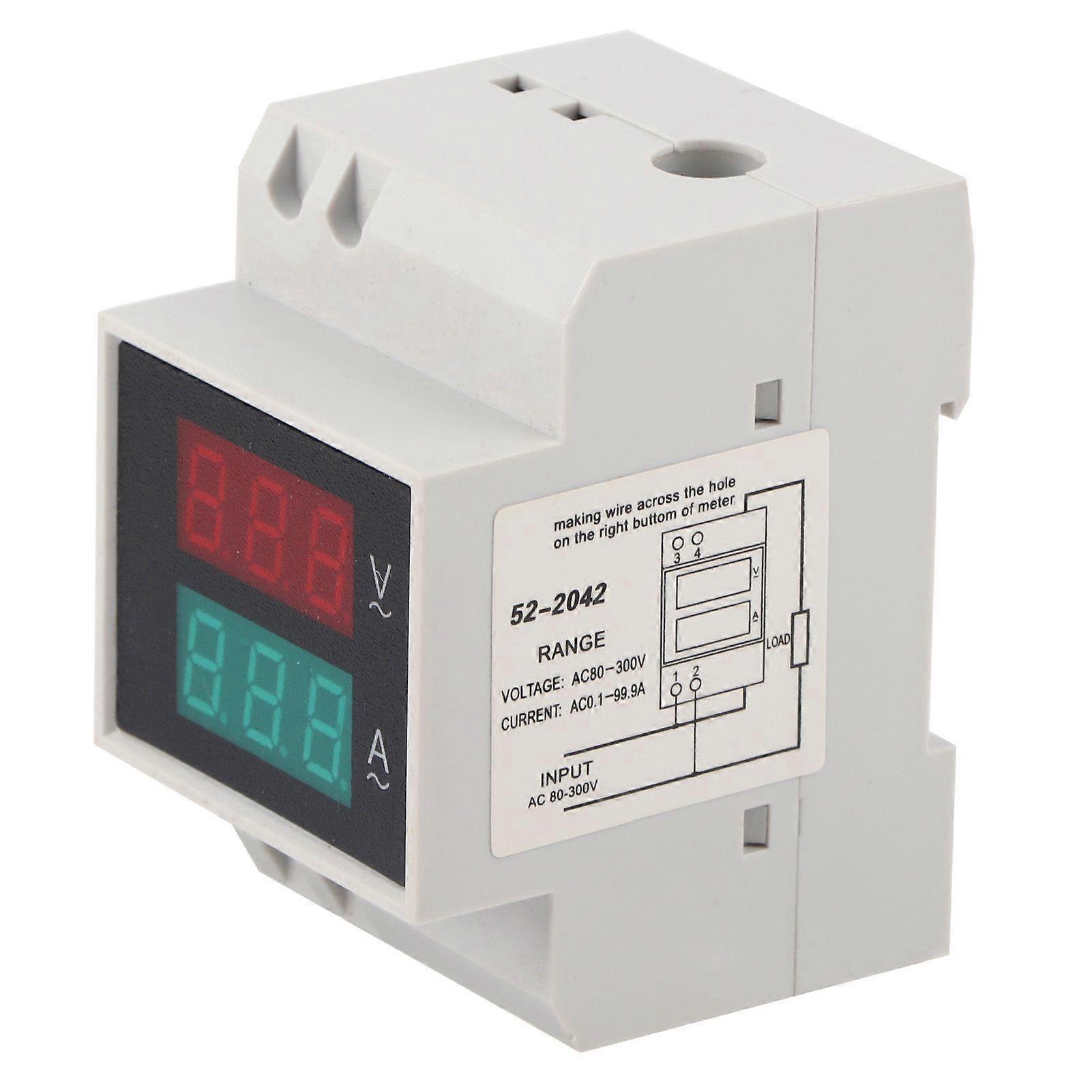 High quality D52-2042 Rail-mounted digital voltage and current meter dual