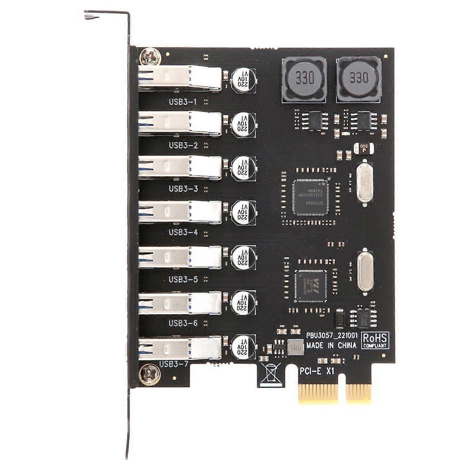 USB 3.0 PCI-E Expansion Card Adapter 7 Ports Hub Adapter External Controller PCI-E Extender PCI Express Card for Desktop