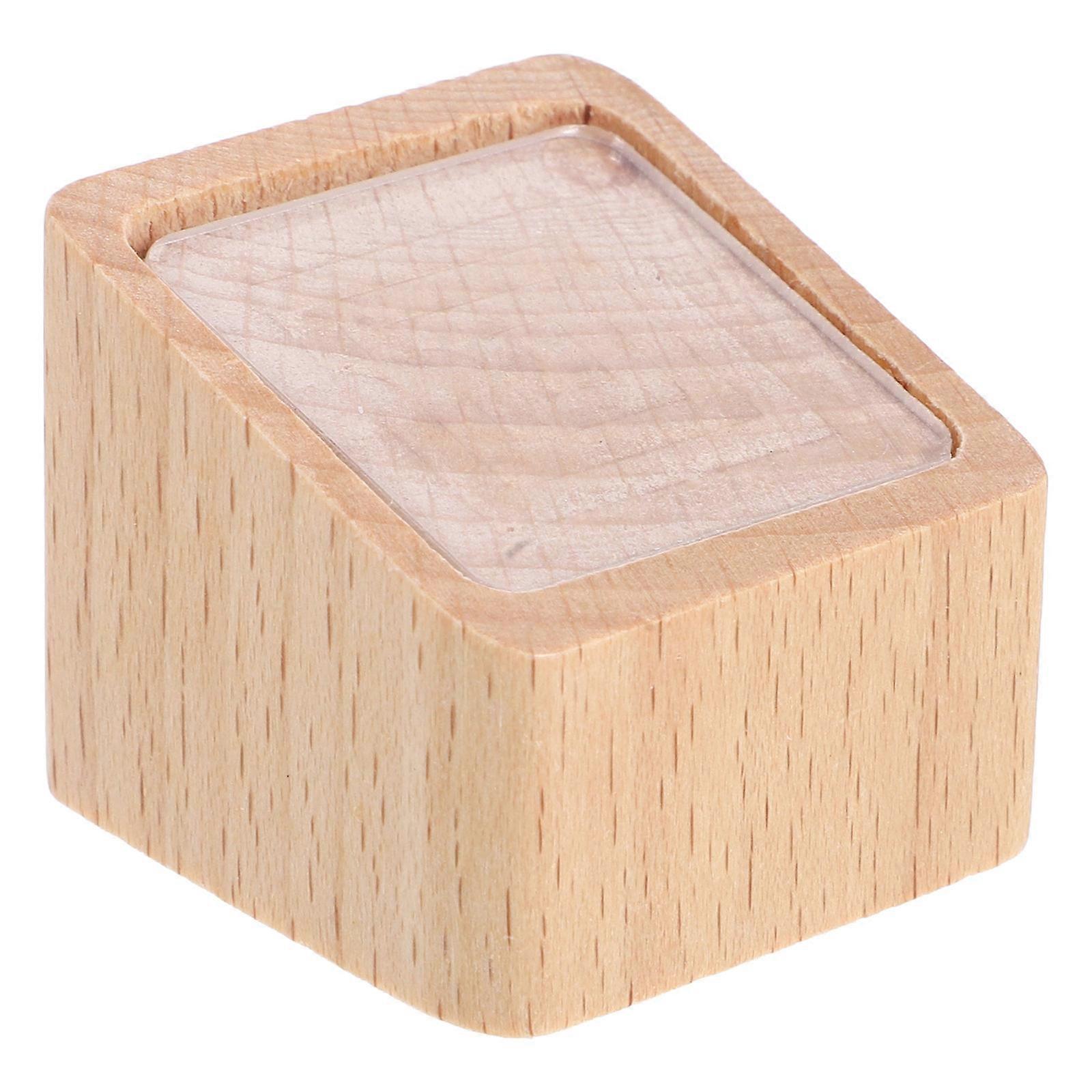 Wooden Label Holder Data Card Stand for Store 2Pcs Wood Card Holder Khaki