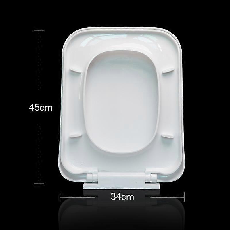 Durable PP Square Toilet Seat Cover Slow-Close Mechanism, Universal Compatibility for Antique Trapezoid-Round Bathroom Fixtures