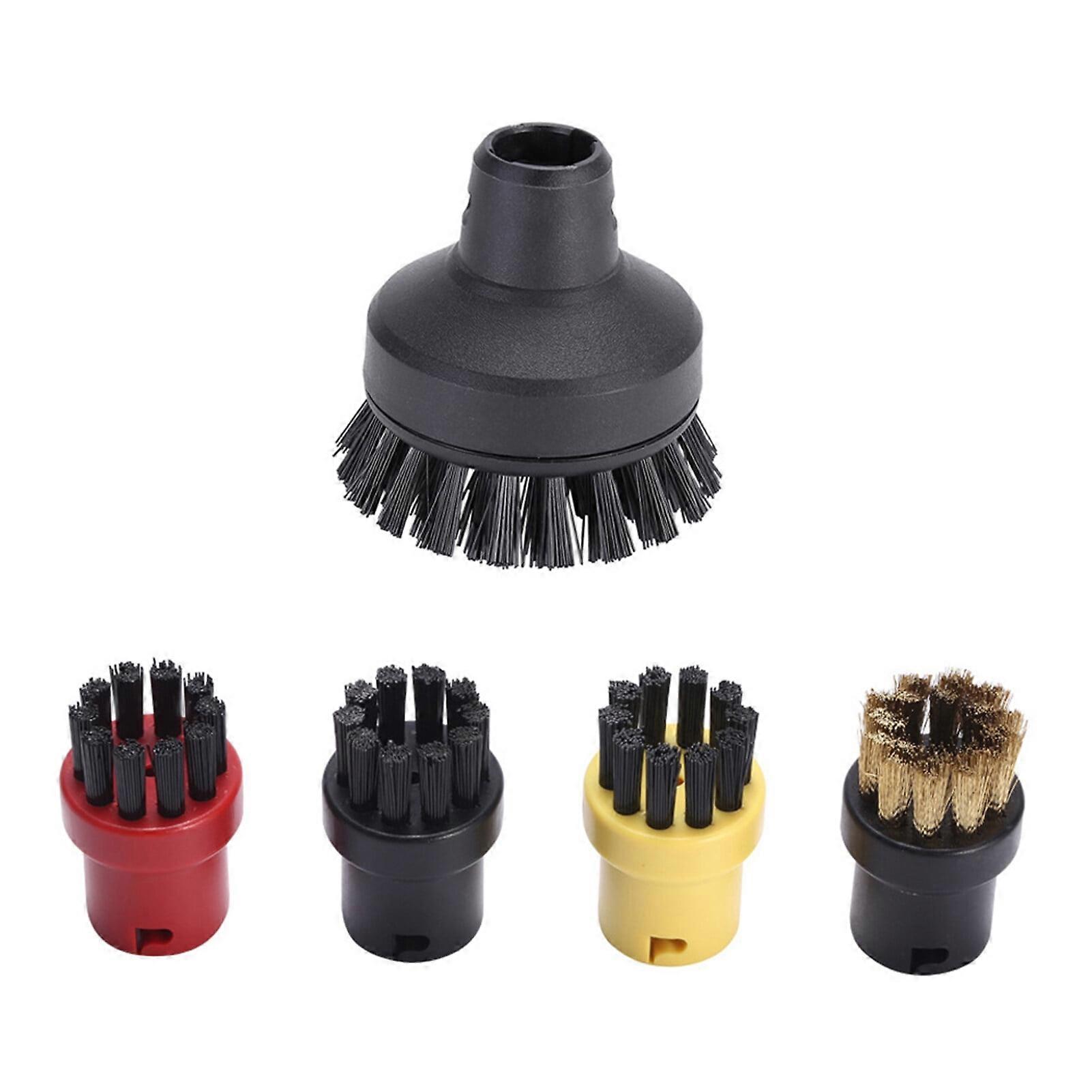 Steam Cleaner Round Brush Set 5 Pcs Steam Cleaners Cleaning Nozzles Attachments Accessories Kit Replacement for Karcher SC1 SC2 SC3 SC4 SC5 SC7 CTK10
