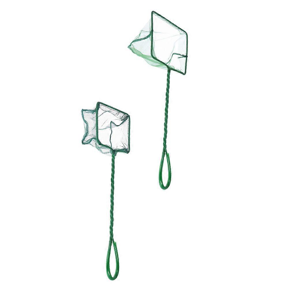 Green Fishing Net Fish Landing Net for Aquarium Use 4Pcs Plastic Set
