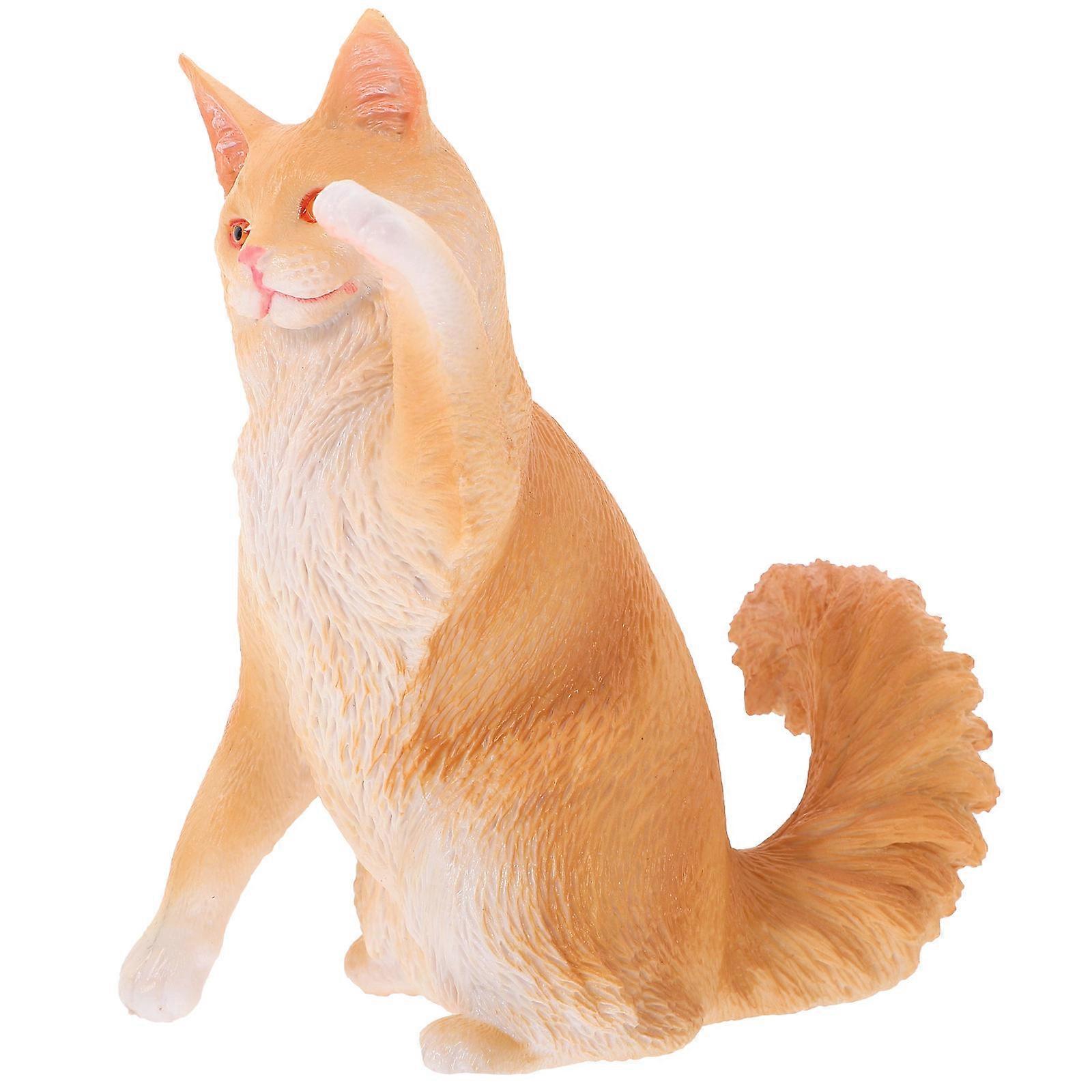Simulation Cat Ornament Plastic Model for Decor 3Pcs Fake Kitten