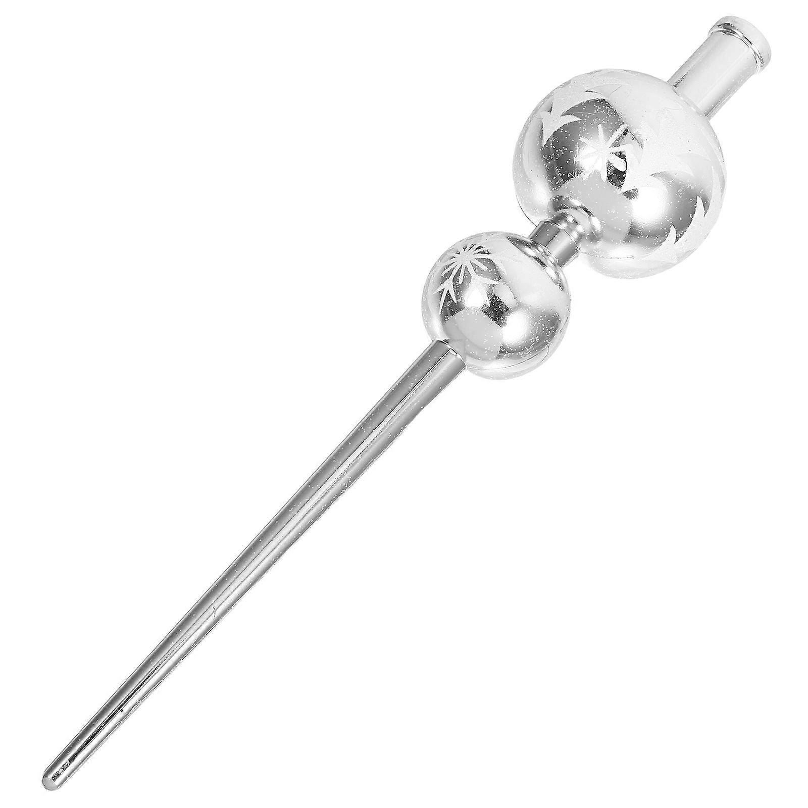 3Pcs Silver Tree Topper Gourd Shaped for Festive Home Decoration