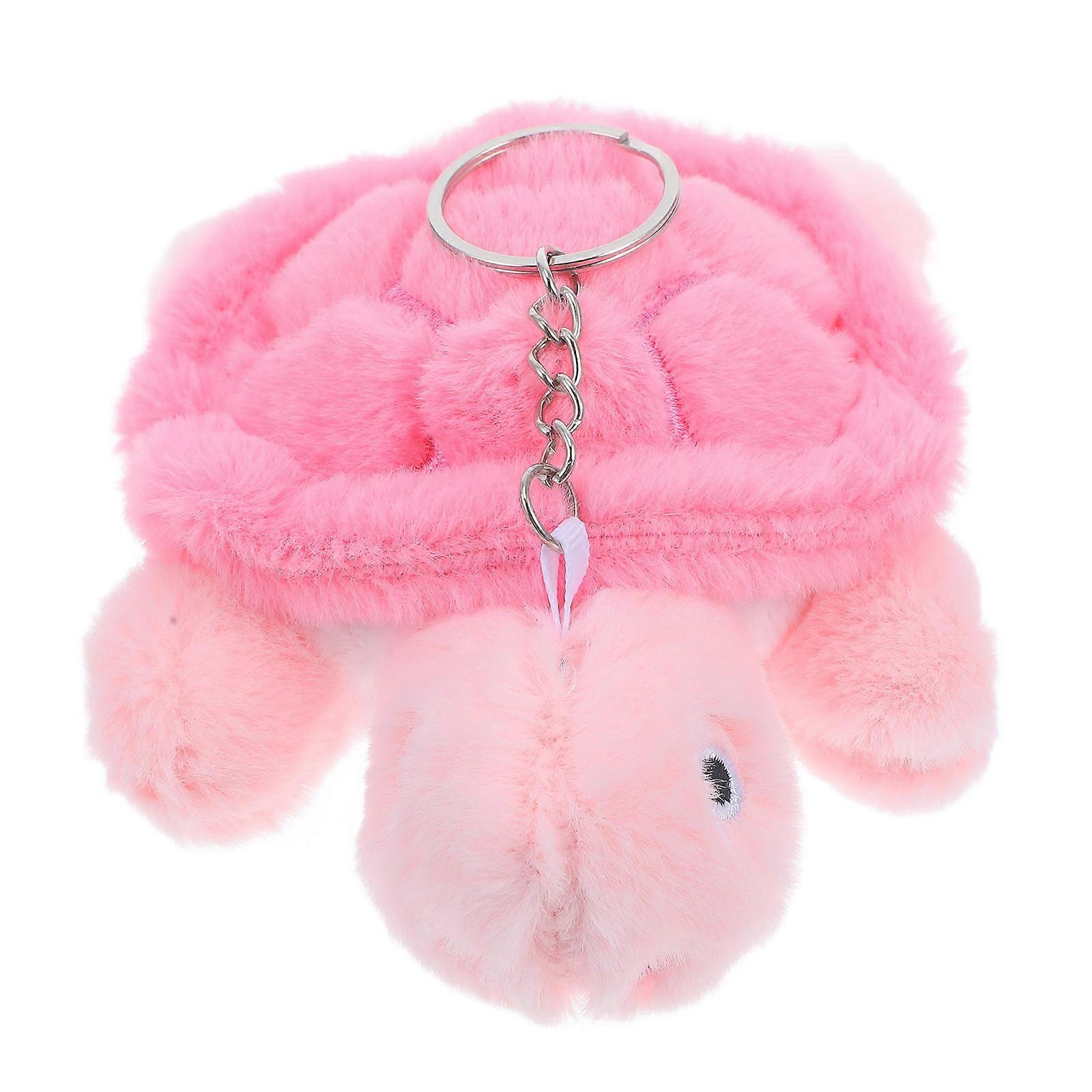 Cute Plush Turtle Keychain Pendant for Decoration 5Pcs Pink Set