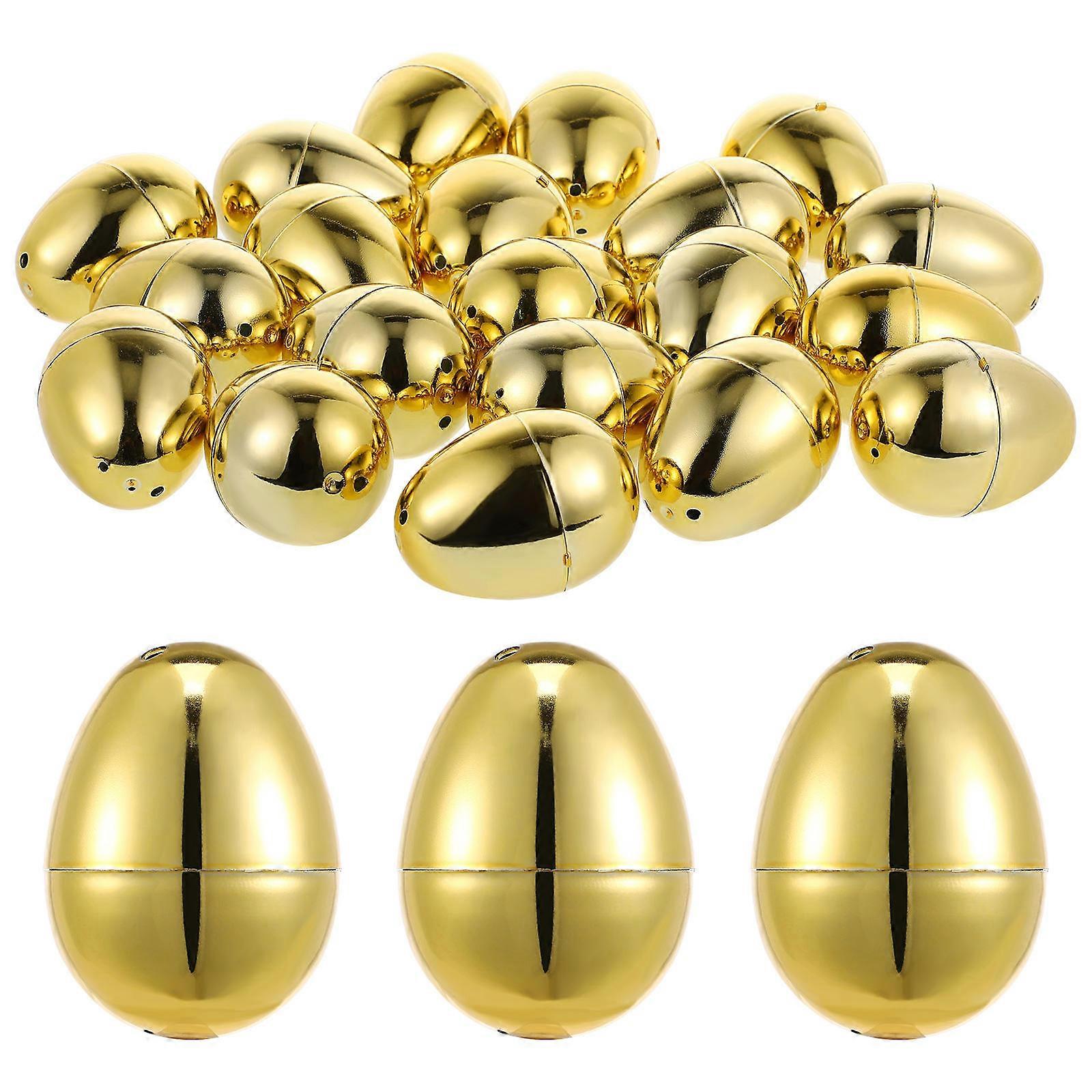 Golden Plastic Easter Eggs 60 Pcs Filled For Gift Packaging Home Shop Easter Celebrations