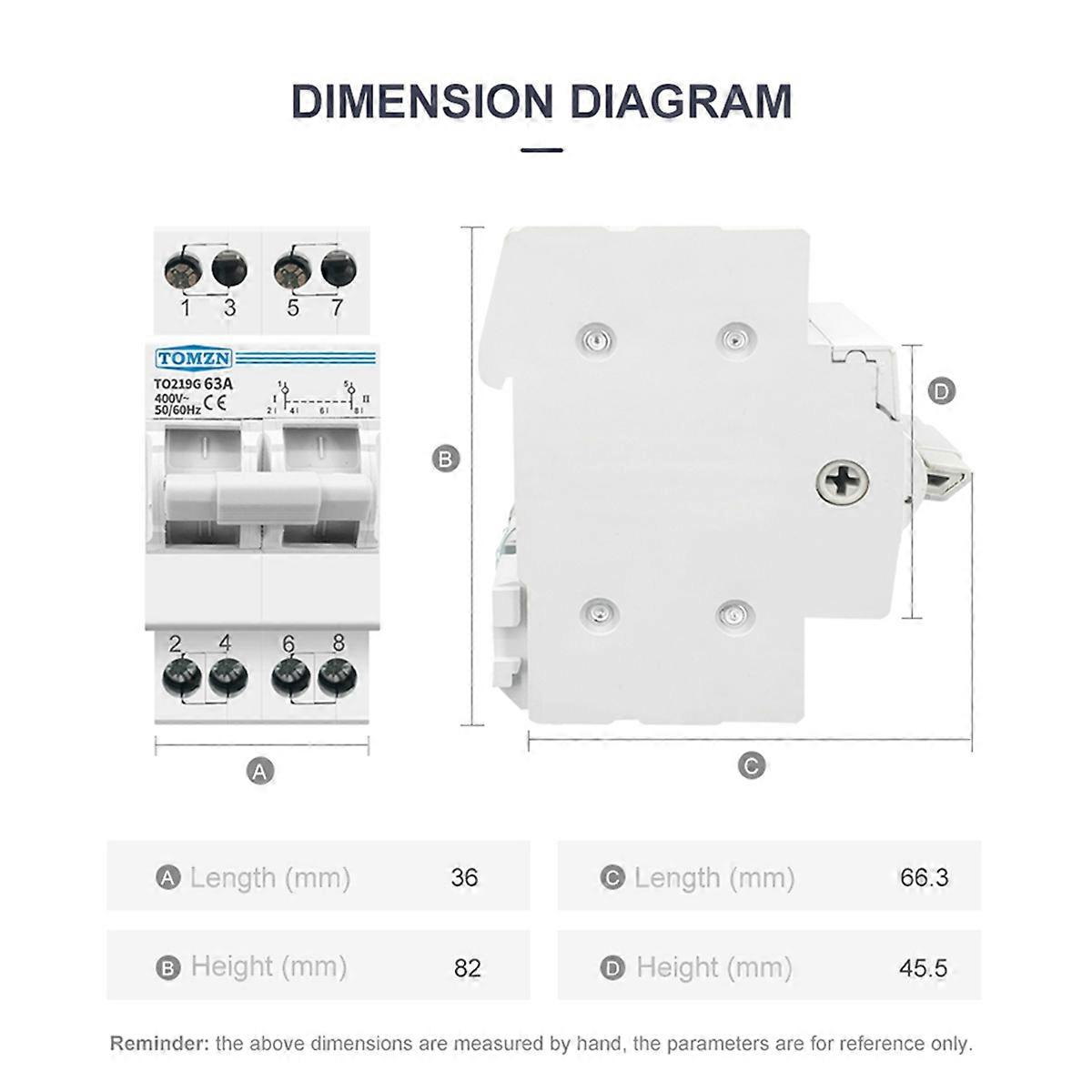  TO219G 2P 63A Isolating Switch Interlock Circuit Breaker