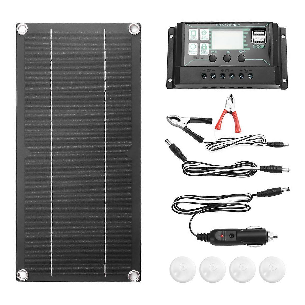12W Monocrystalline Solar Panel Kit 600W Charger Controller 100A