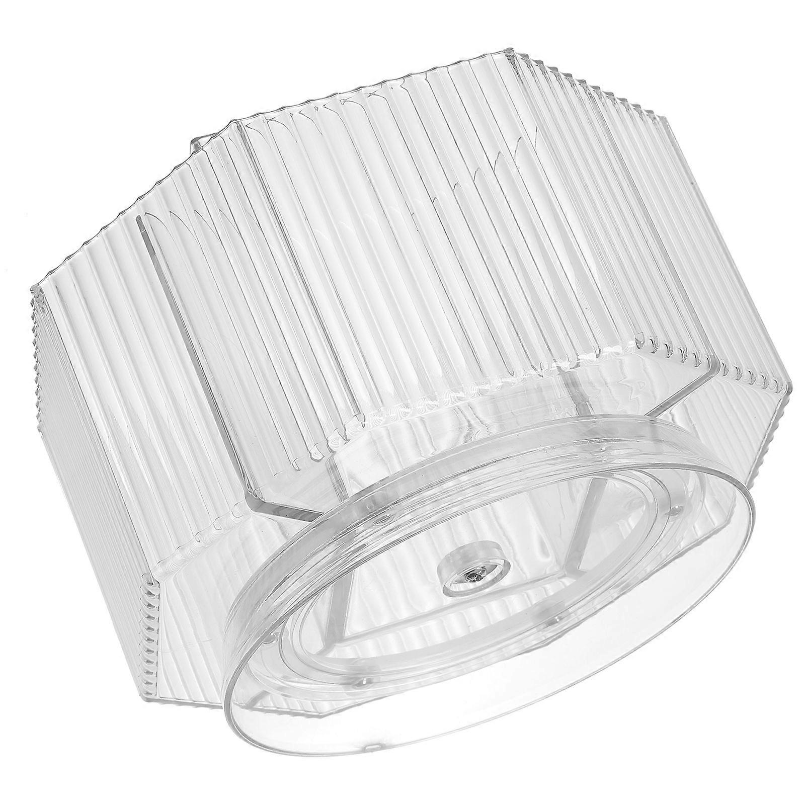 2Pcs Rotary Pen Holder for Desk with Transparent Plastic Material