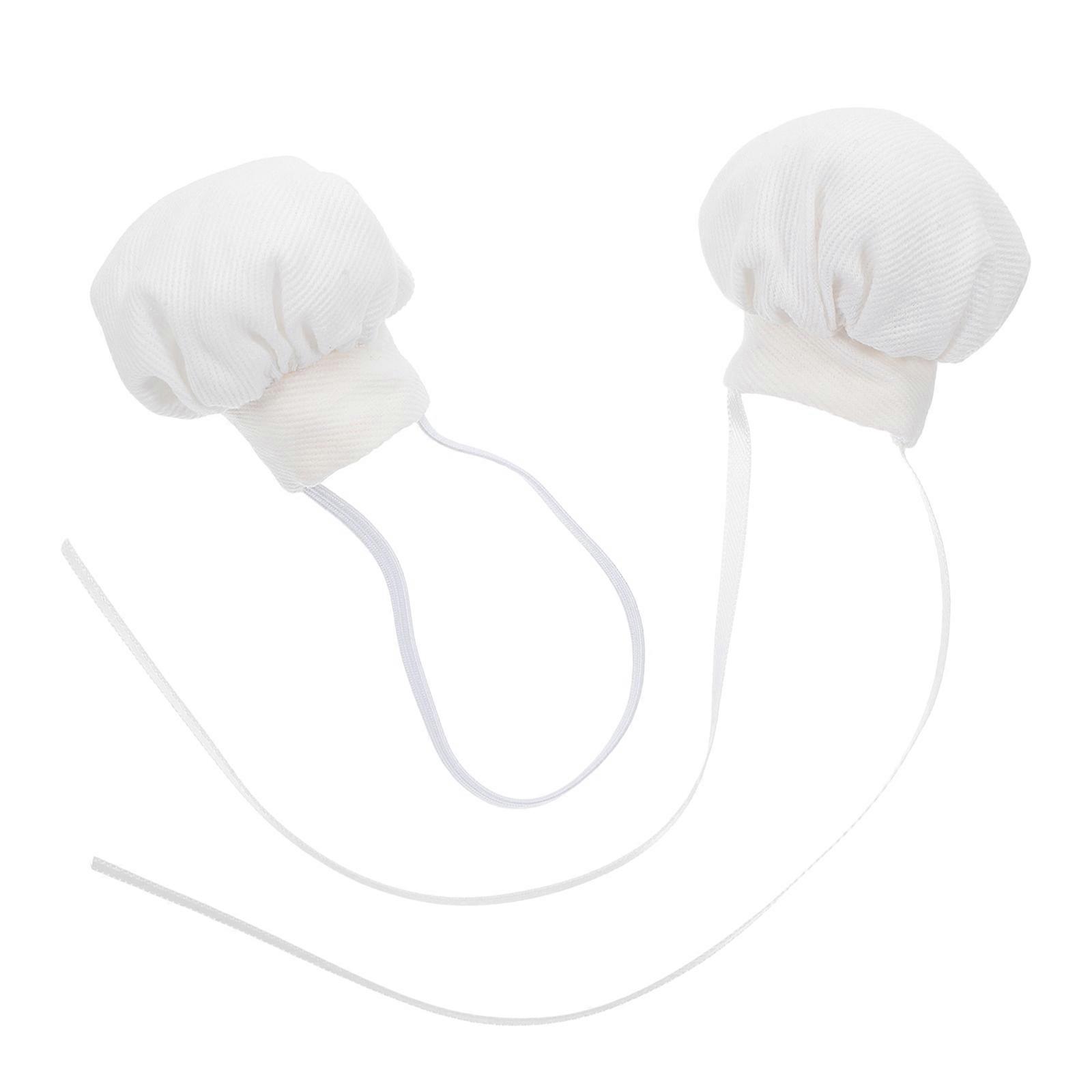 Tiny Doll Chef Cap Soft Cooking Hat for Mini Dolls 4Pcs Pack
