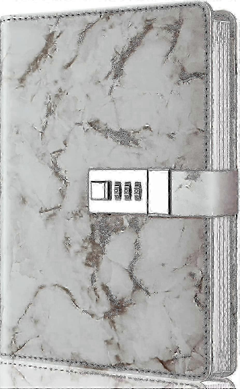 2025 A5 Marble Diary with Lock - Refillable 192 Pages Notebook for Girls and Women