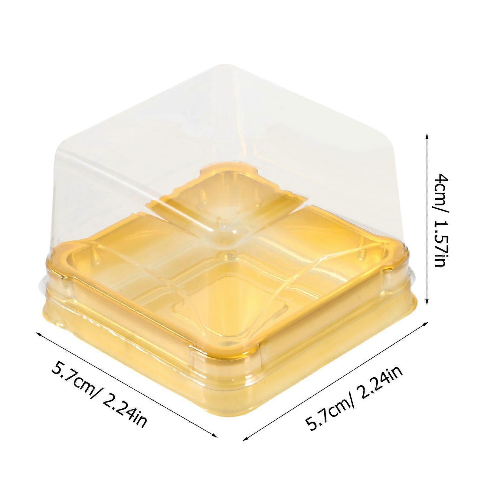 100 Pcs Convenient Moon Cake Boxes Square Packaging Boxes (Golden Black)