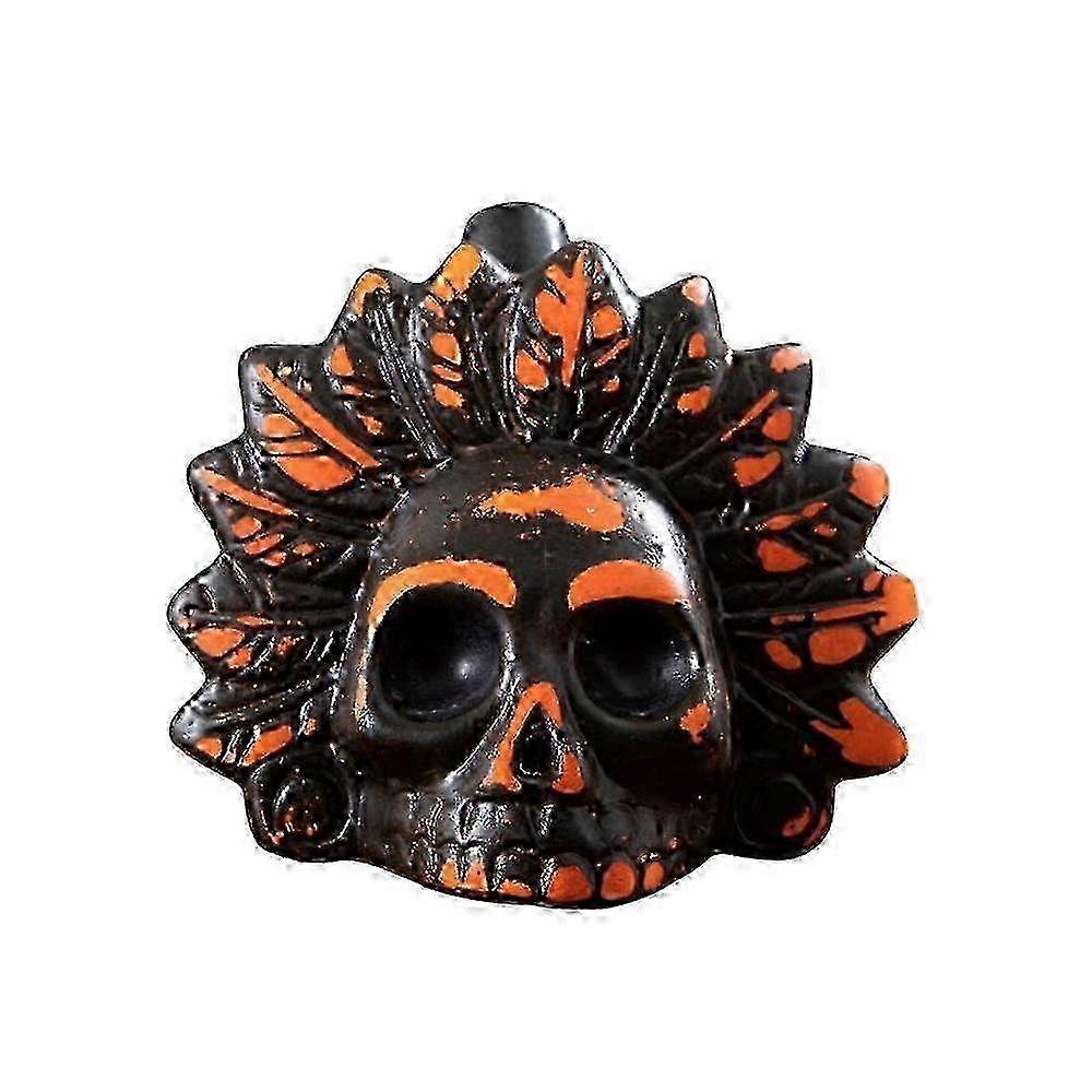 Ægte Skrigende Aztekisk Dødsfløjte Obsidian Sort Højeste Autentiske Menneske