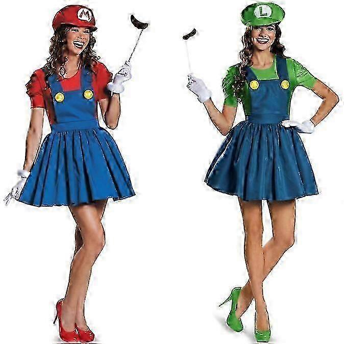 Women's Halloween Super Mario Costume Anime Cosplay Dress Cdsh