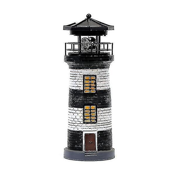 Led Lighthouse Solar Light Tower Garden Rotating Beacon Tower Lamp