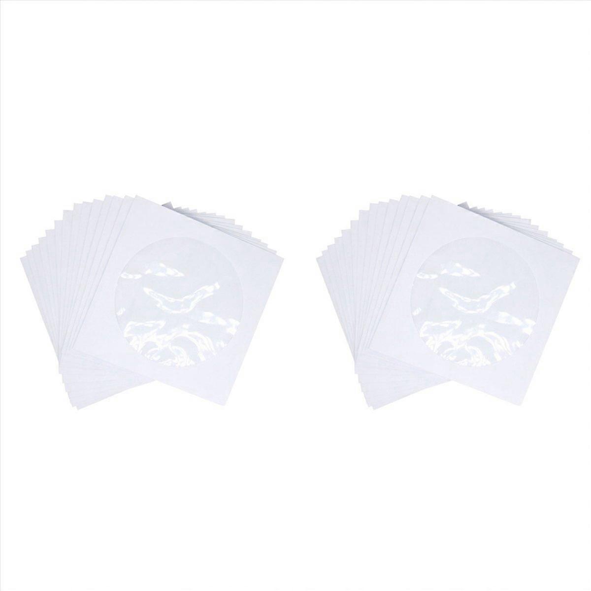 DVD CD Media Paper Envelop Holder with Clear Window Close,Pack of 100