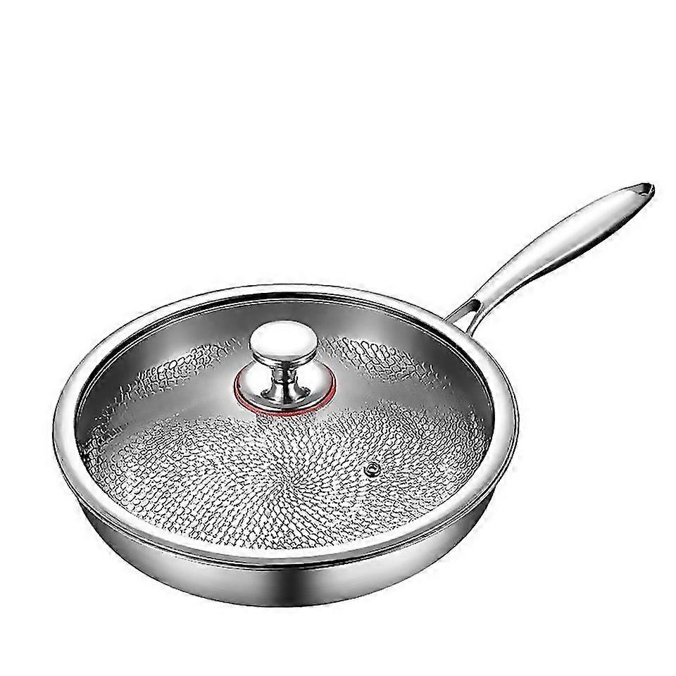 For Titanium Alloy Frying Pan Uncoated Fish Scale Hammer Pattern Non Stick Pan Household Steak Fryin
