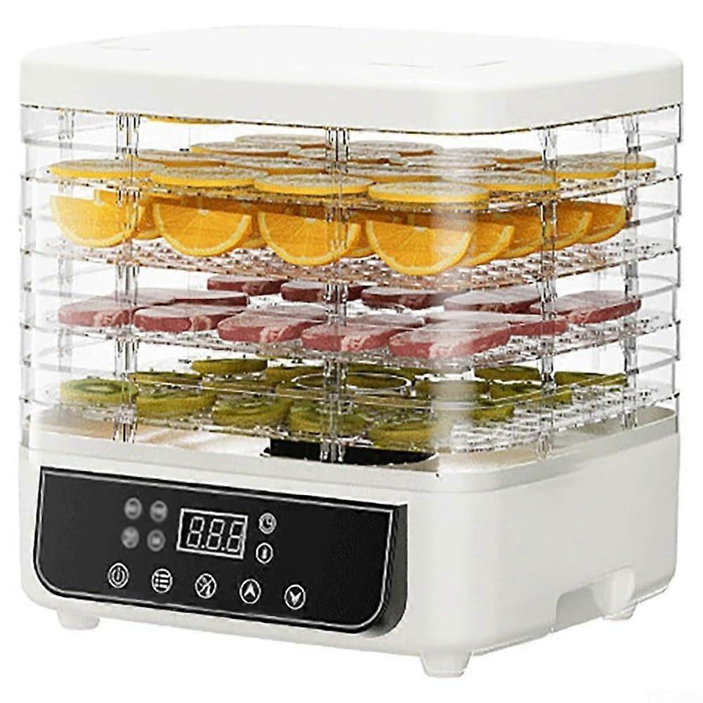6Tray Food Dehydrator With Adjustable Timer Temperature Control Auto Shutoff Dishwasher Safe Compact For Fruits