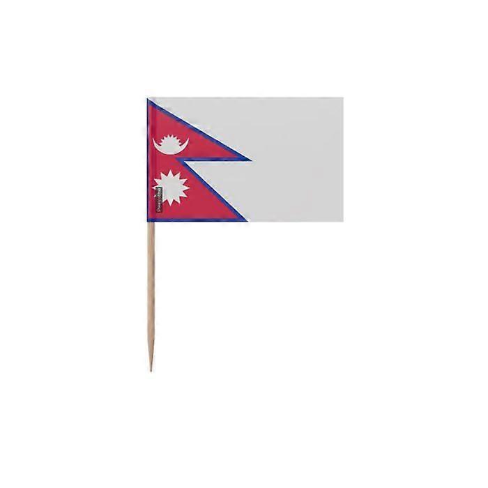 Toothpicks Nepal Flag - 12 cm - 100 pieces - Adhesive plastic - Bamboo stick - Pixelforma