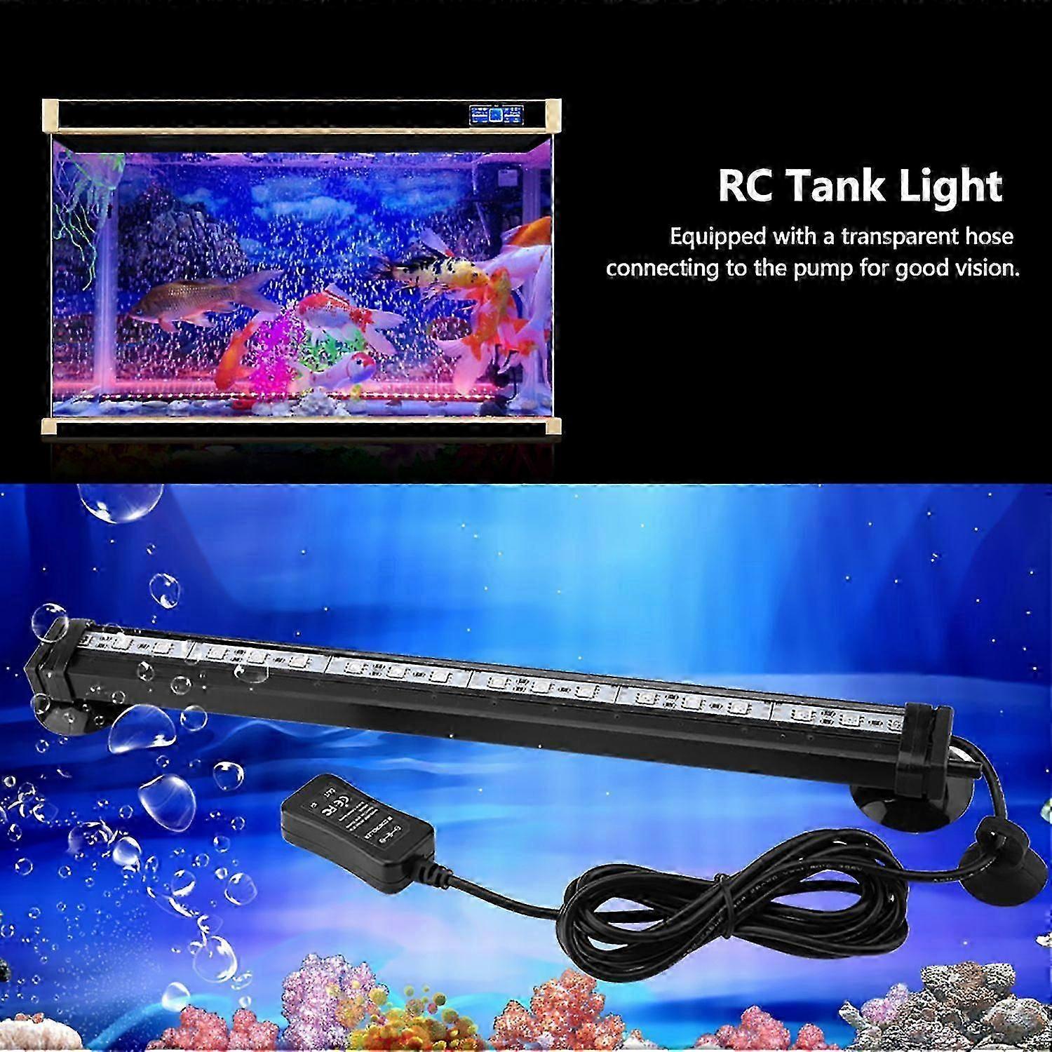 Fish Tank Bubble Light Underwater Led Light with Remote Control Aquarium Light Kit 31cm US Plug
