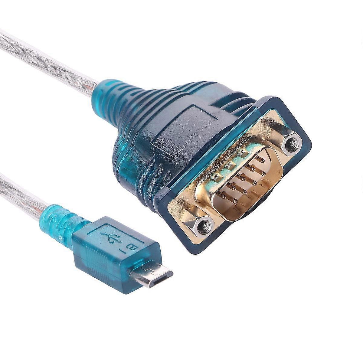 5FT Micro USB to RS-232 9-Pin DB9 Male Serial Adapter Cable for Windows Mac OS Linux FTDI Chipset (5FT, Micro USB to