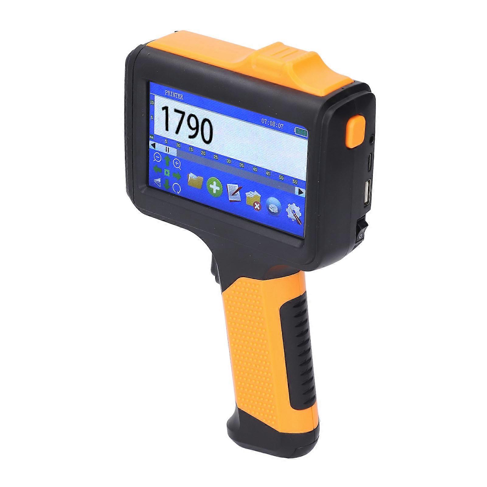 Handheld Inkjet Printer 12.7mm Bluetooth Multi Language Portable Inkjet Coding Machine for Label QR Code Barcode Production Date Time EU Plug 