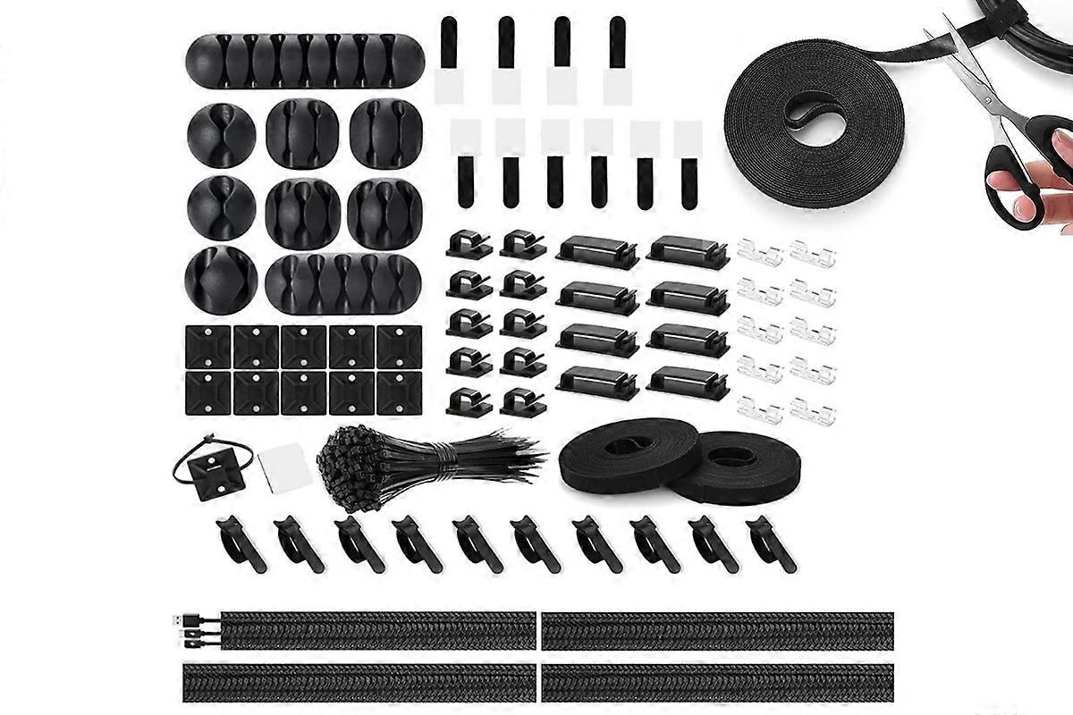 173Pcs Cable Management Organizer Kit Cable Sleeve Split with Self