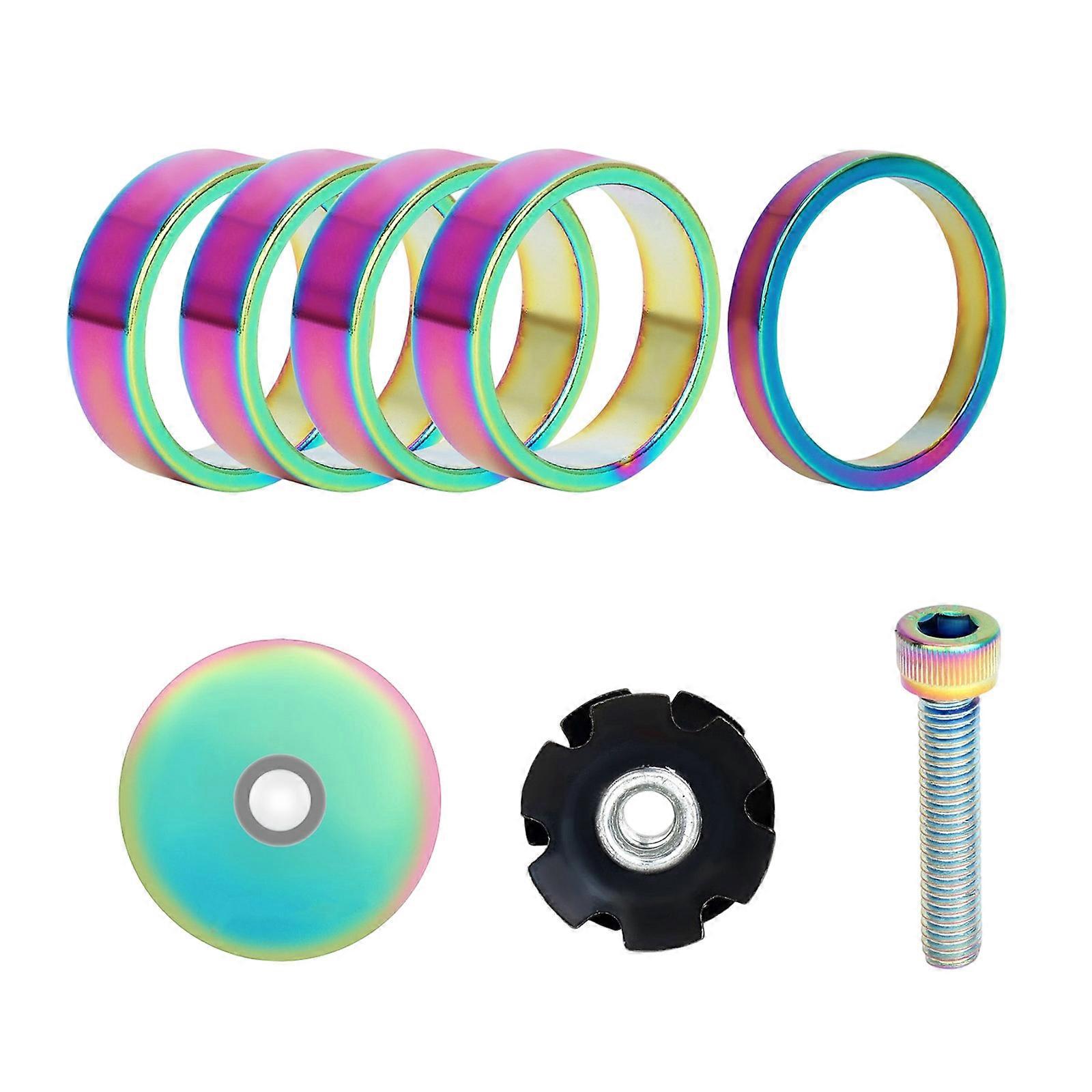 Road Bike Aluminium Alloy Headsets Spacer Light Weight Bicycles Headsets Washer Mountain Bike Stem Headsets Spacers Multicolor