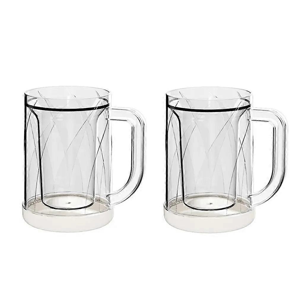 Freezer Beer Glass,Freeze Mugs with Handle,Double Walled Frozen Cups,Keep Drinks Cold,Freezing Beer Mug Gifts for Mens