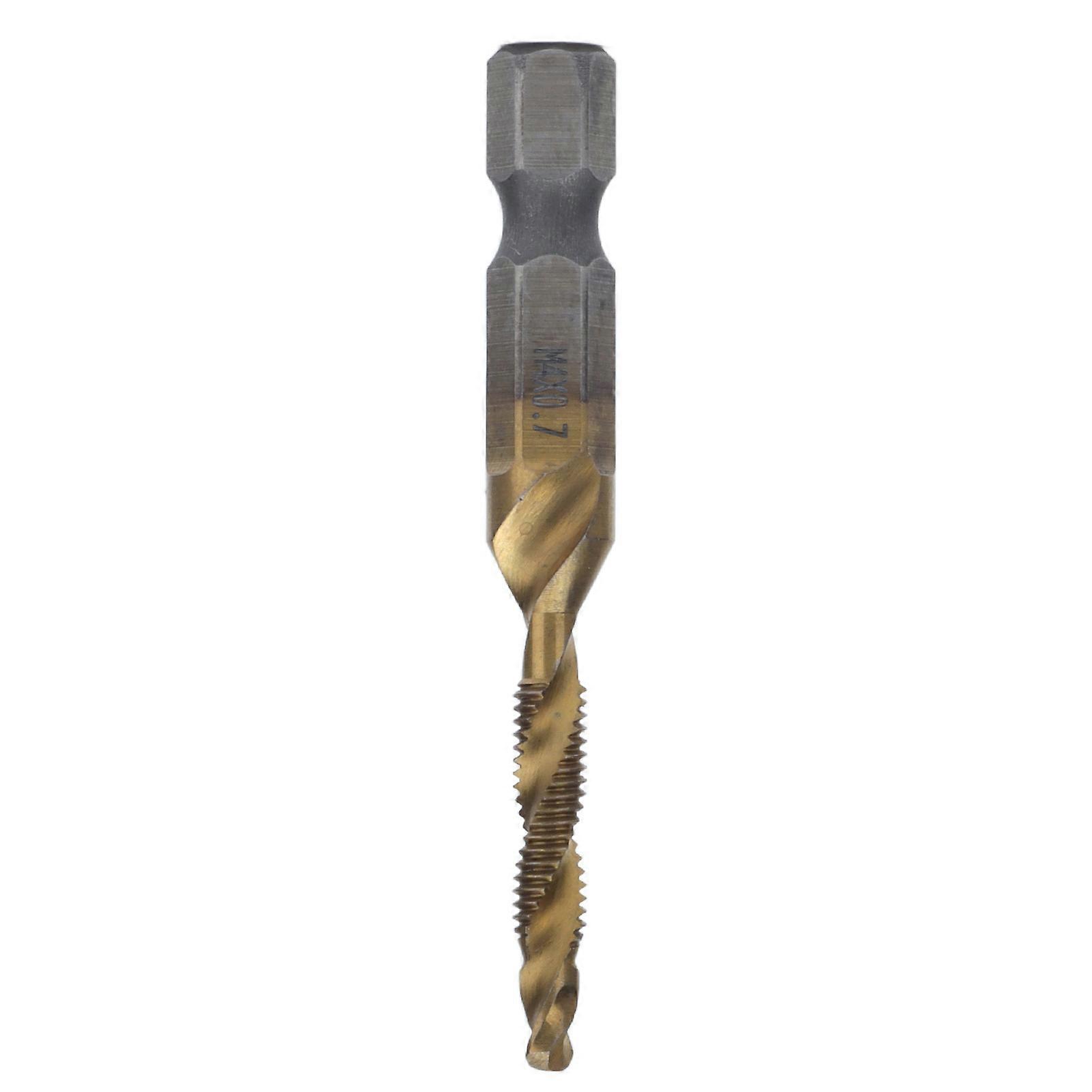Tap Drill Bits Hex Shank Titanium Coated Metric Screw Combination Tapping Bit for Wood
