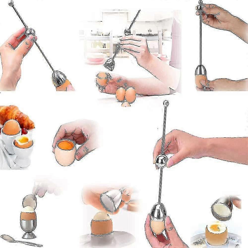 Stainless Steel Egg Cutter Topper - Shell Cutter for Hard & Soft Boiled Eggs, Kitchen Tool