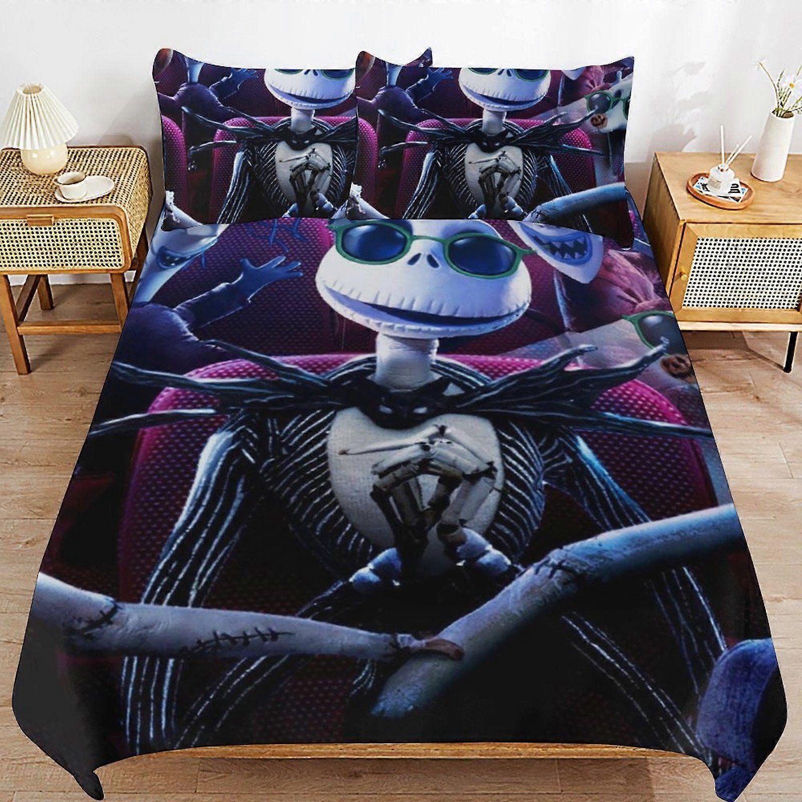 A541 The Nightmare Before Christmas Machine Wash Safe Practical Zipper Soft Touch Quality Fabric Duvet Cover Sets for Comfortable Sleep N541
