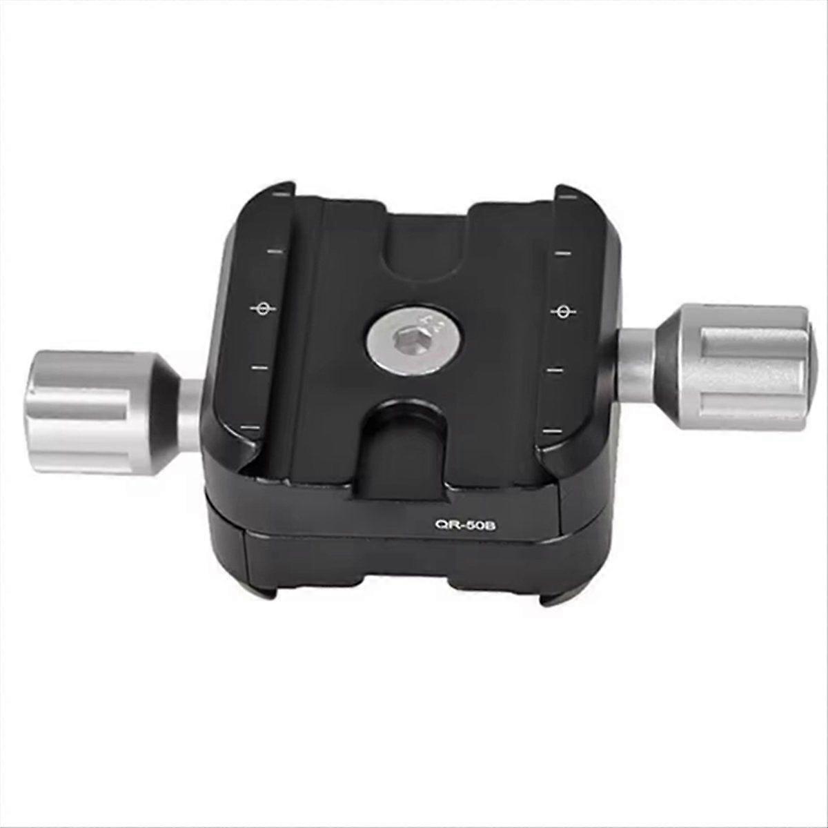 QR-50B Double-Layer Quick Release Clamp Holder Panoramic Head Clamp Seat for Macro Plate Tripod Hea