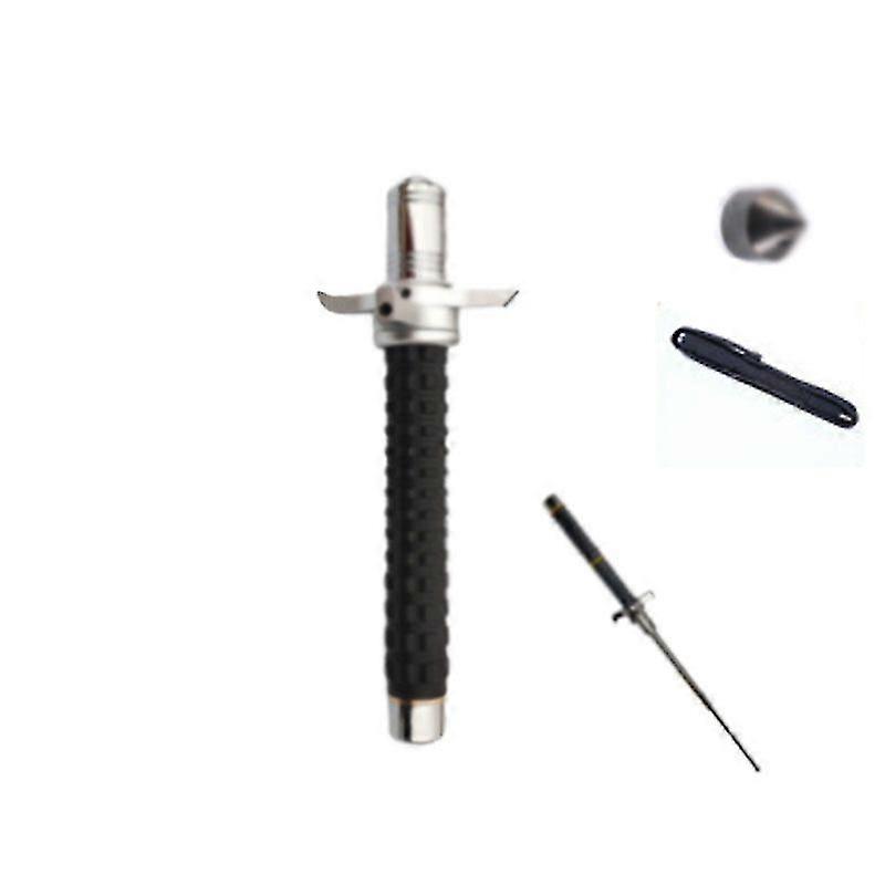 37-tums extra långt teleskopiskt nödverktyg för utomhussäkerhet svart gåva