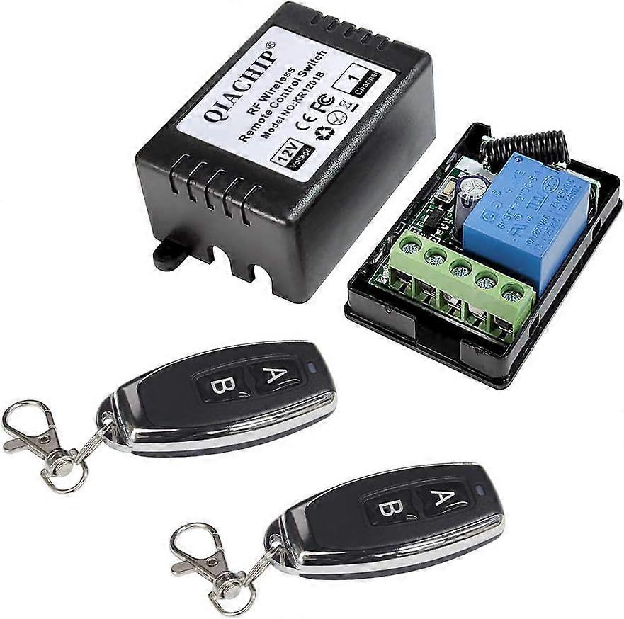 433Mhz Wireless Remote Switch DC 12V 1CH, With RF Transmitter Remote Controls, 2Pcs